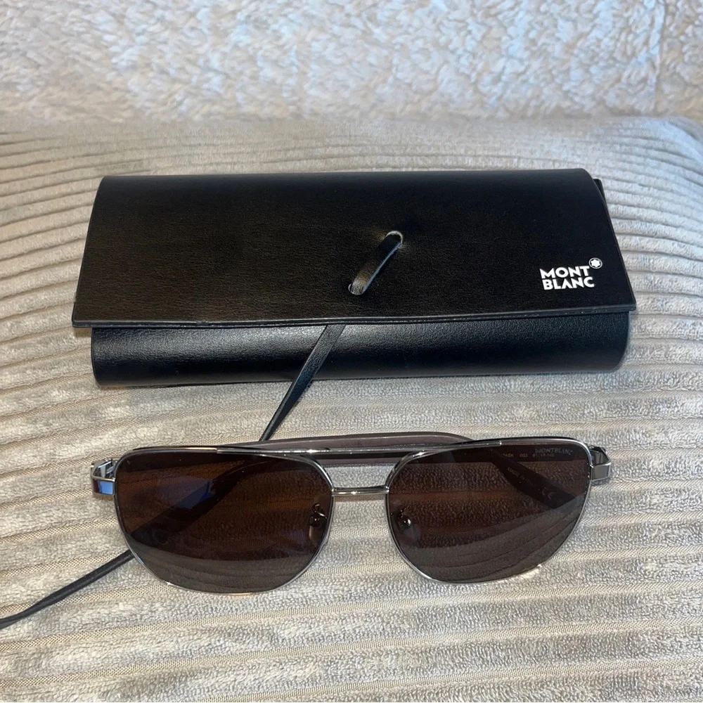 Montblanc MB0184SK 003 Brown /Grey 61-15-145 Sunglasses - Picture 3 of 10